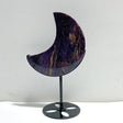 Large Charoite Moon Carving With Stand -Wholesale Crystals