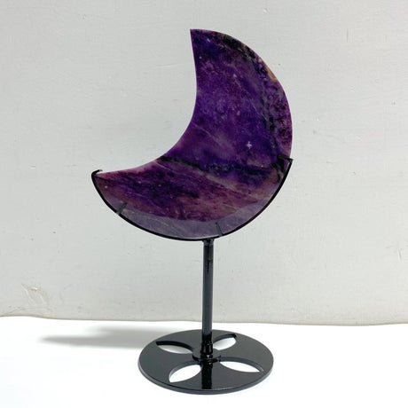 Large Charoite Moon Carving With Stand -Wholesale Crystals