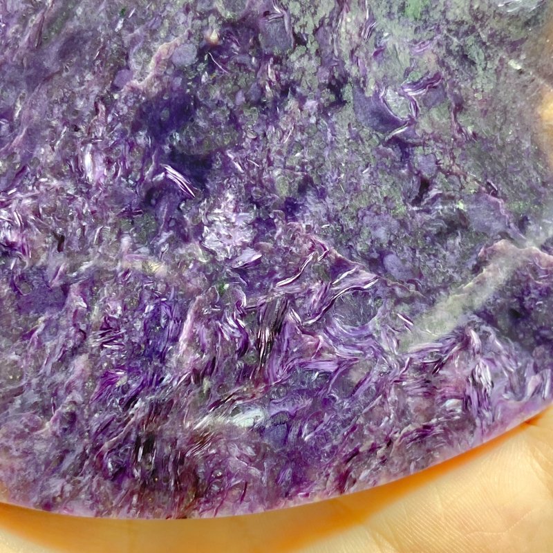 Large Charoite Moon Carving With Stand 7 -Wholesale Crystals