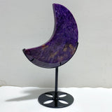 Large Charoite Moon Carving With Stand 7 -Wholesale Crystals