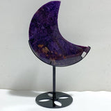 Large Charoite Moon Carving With Stand 7 -Wholesale Crystals