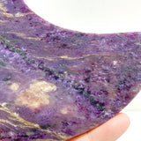 Large Charoite Moon Carving With Stand -Wholesale Crystals