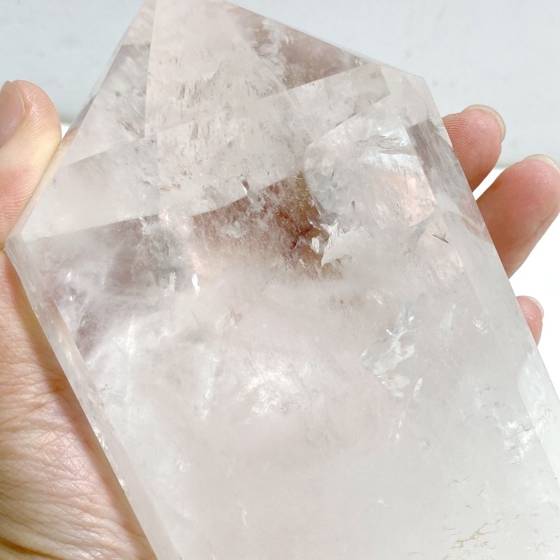 Large Clear Quartz Raw Bottom Point With Stand -Wholesale Crystals