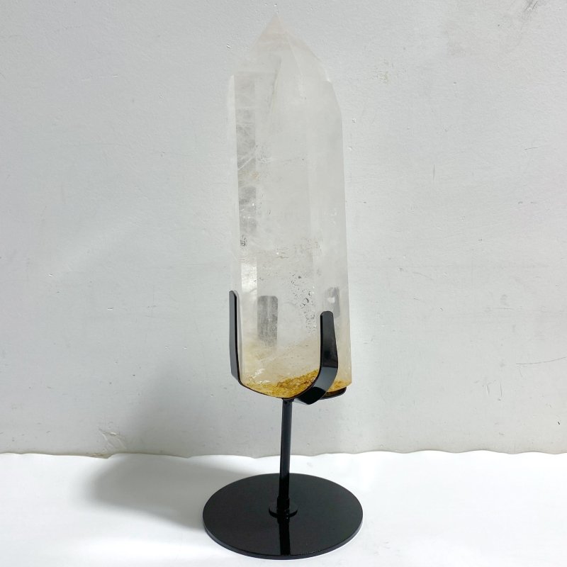Large Clear Quartz Tower Point Raw Bottom With Stand B4 -Wholesale Crystals