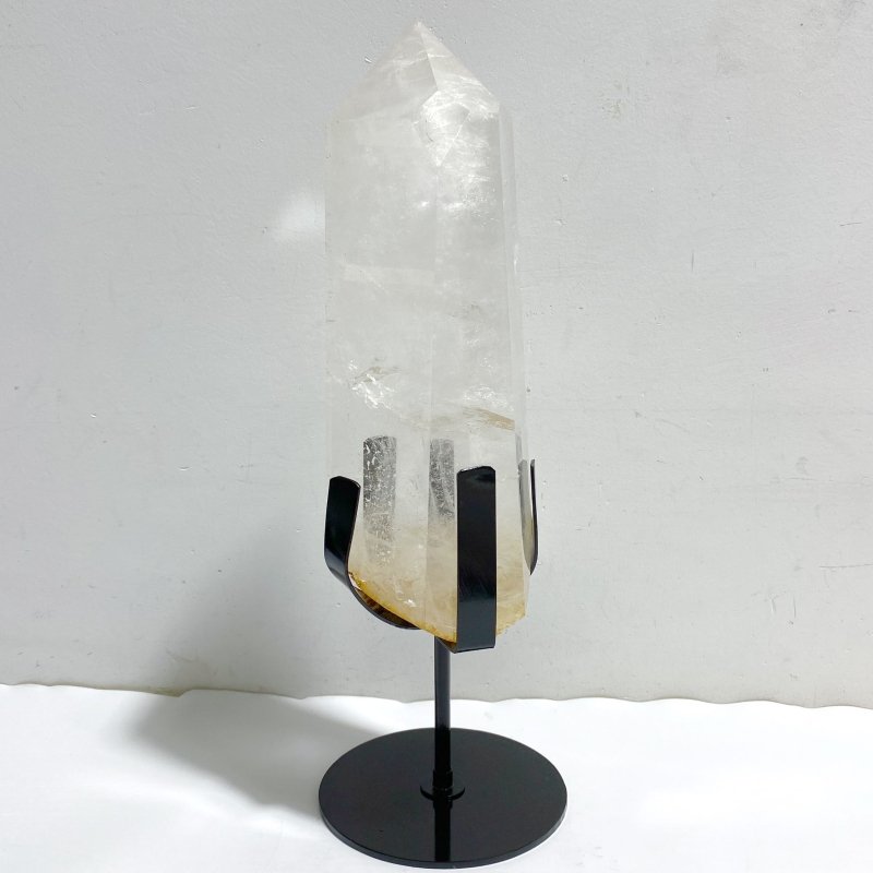 Large Clear Quartz Tower Point Raw Bottom With Stand B4 -Wholesale Crystals