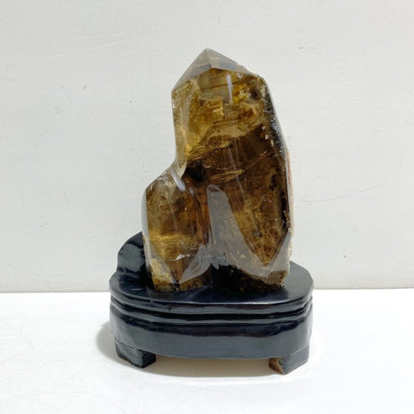 Large Garden Quartz Smoky Quartz Point With Stand With Rainbow - Wholesale Crystals