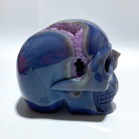 Large Geode Druzy Agate Skull Crystal Carving - Wholesale Crystals