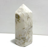 Large Geode Druzy White Moss Agate Four - sided Point - Wholesale Crystals