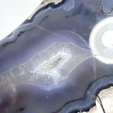 Large Geode Volcano Agate Moon Carving With Stand(UV - Reactive) 1 - Wholesale Crystals