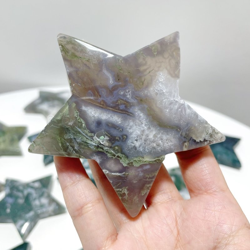 Large Moss Agate Star Wholesale - Wholesale Crystals