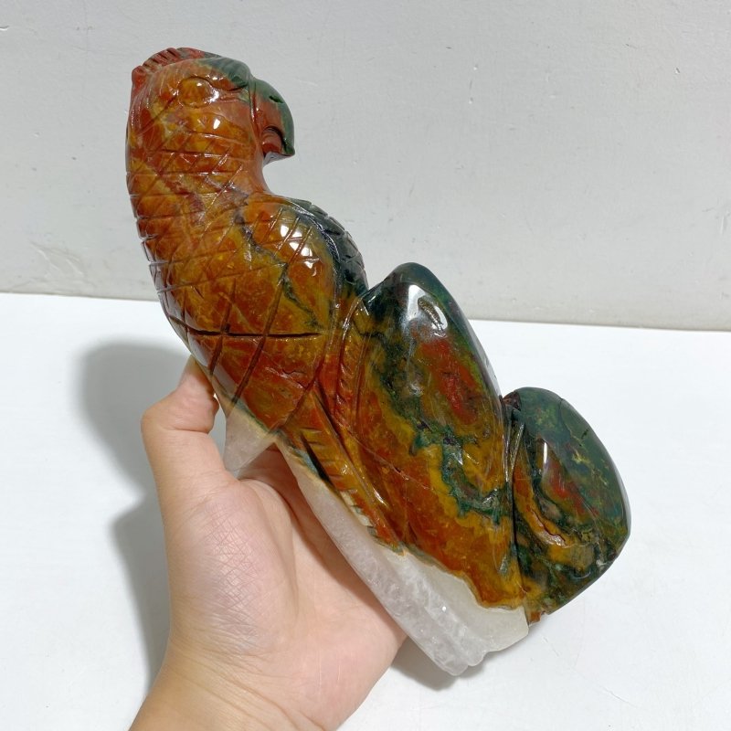 Large Ocean Jasper Parrot Carving -Wholesale Crystals