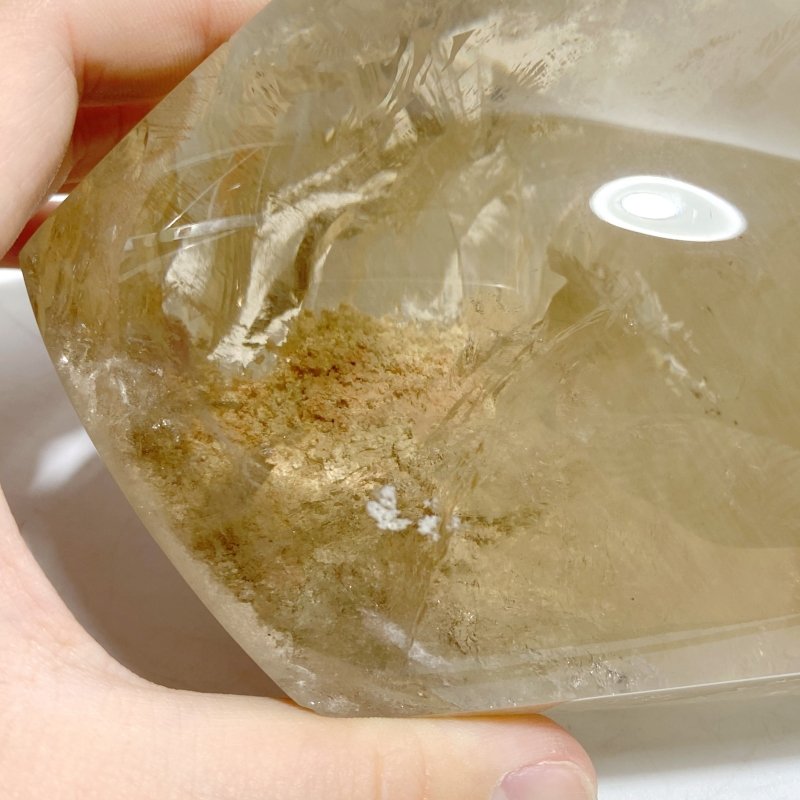 Large Smoky Quartz Garden Quartz Point With Stand With Rainbow - Wholesale Crystals