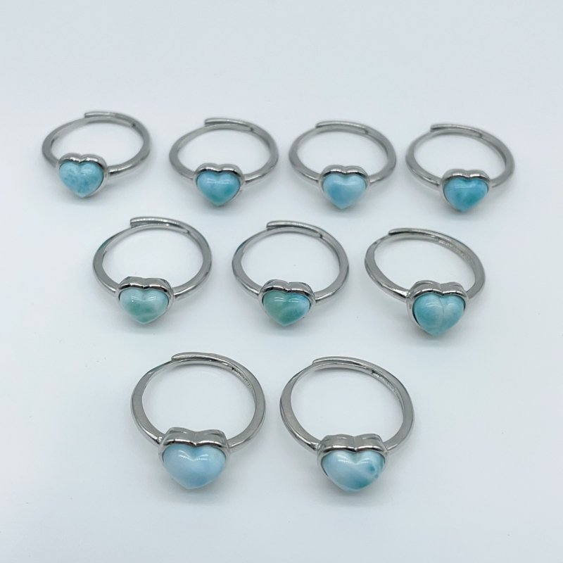Larimar Heart Ring Crystal Wholesale - Wholesale Crystals