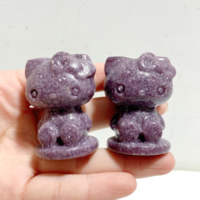 Lepidolite And Zoisite Hello kitty Carving Wholesale -Wholesale Crystals