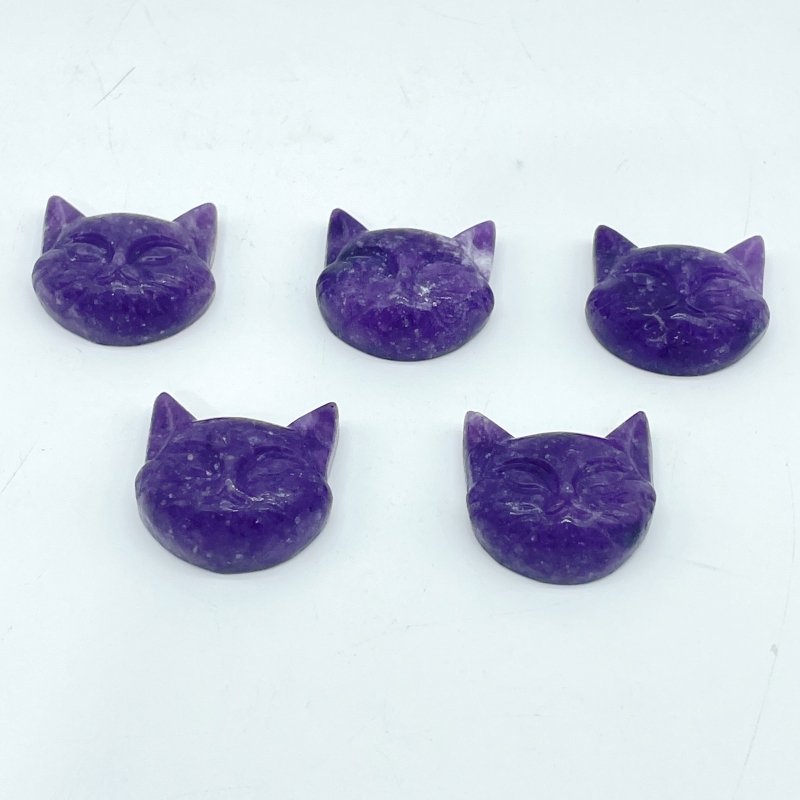 Lepidolite Cat Head Carving Wholesale - Wholesale Crystals