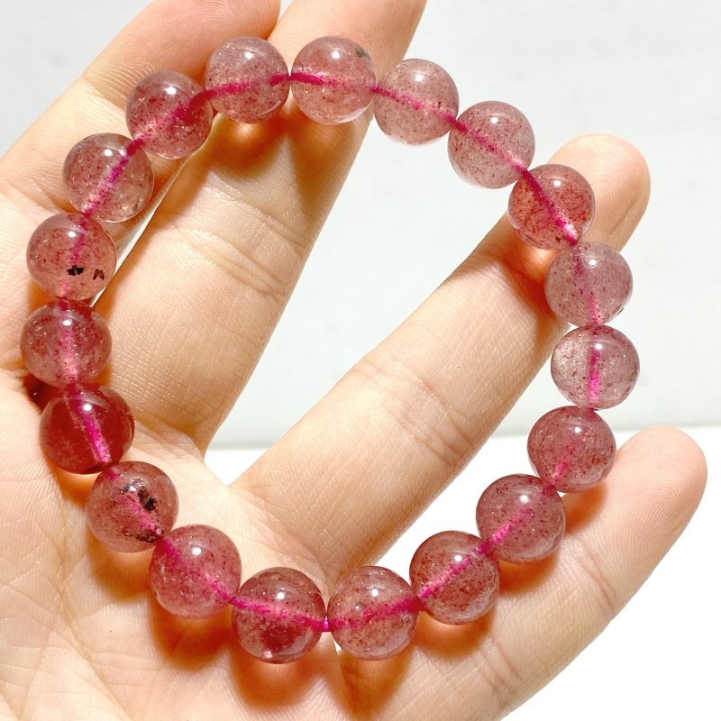 Light Color Strawberry Quartz Bracelet Wholesale - Wholesale Crystals