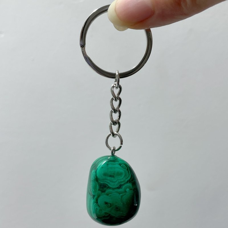 Malachite Tumbled Keychain Wholesale - Wholesale Crystals