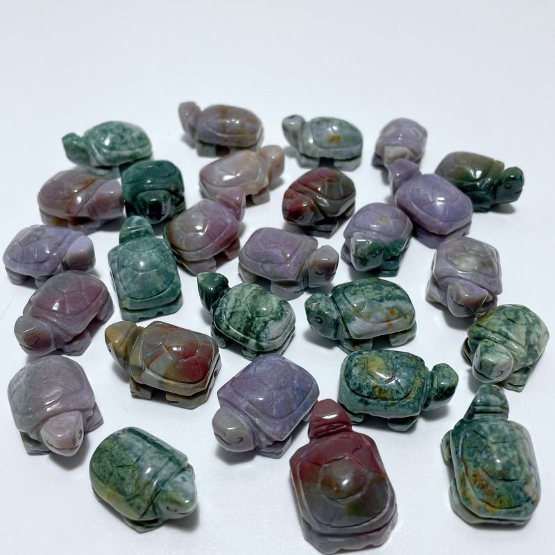 Mini Ocean Jasper Turtle Carving Wholesale - Wholesale Crystals