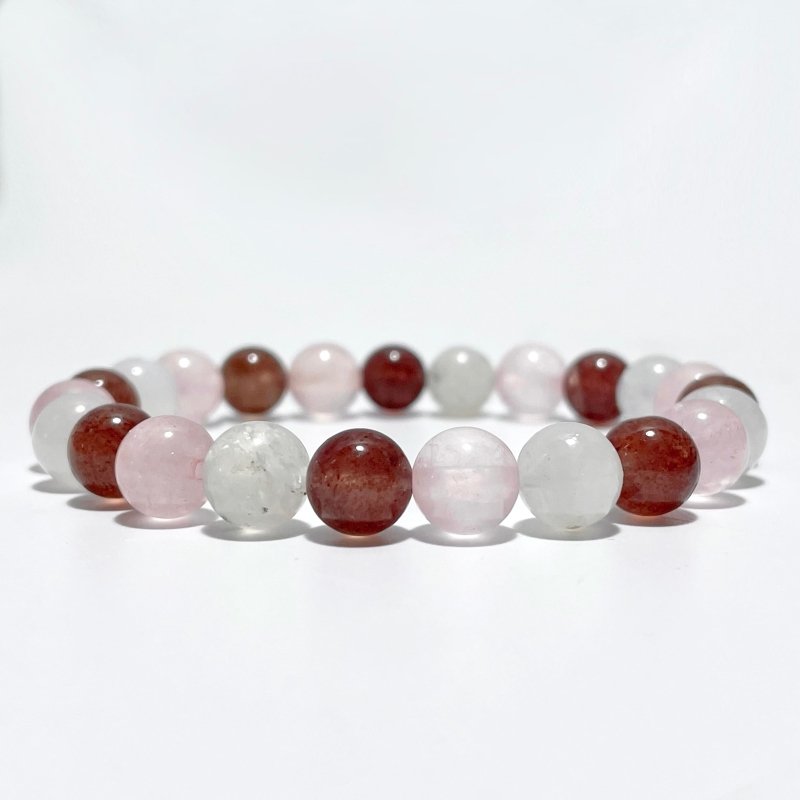 Moonstone Strawberry Quartz Rose Quartz Mixed Bracelet Wholesale - Wholesale Crystals