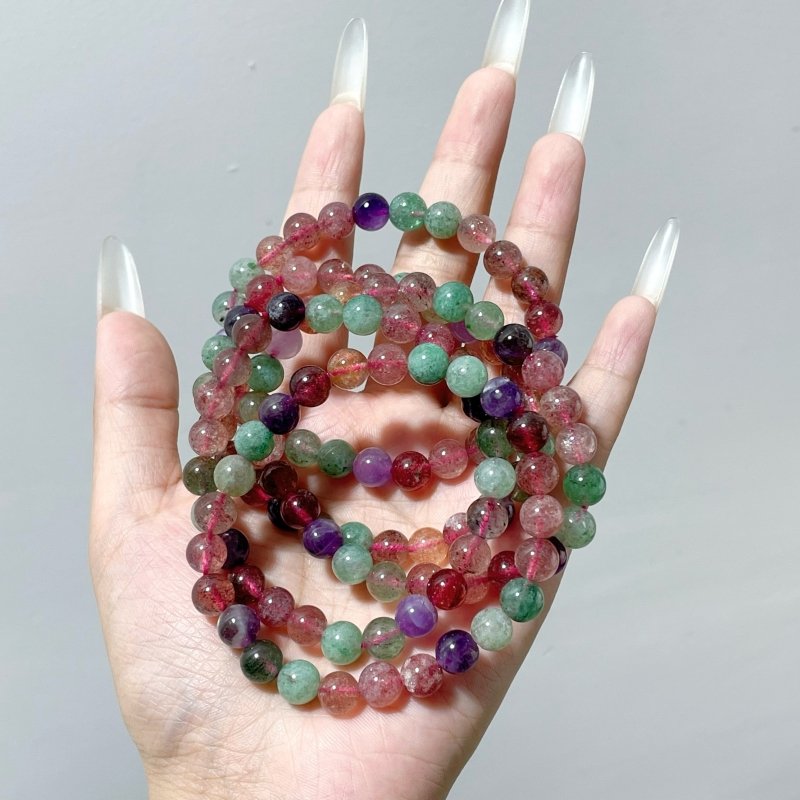 Multi-gem Beads Bracelet Wholesale Strawberry Quartz Green