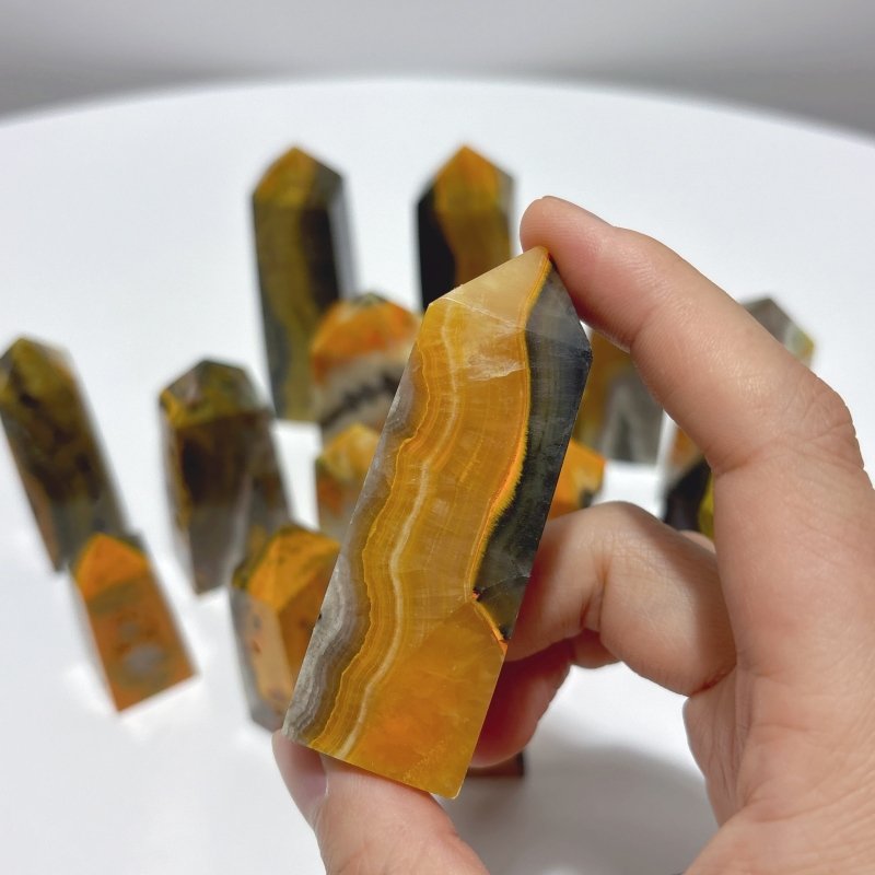 Natural Bumble Bee Stone Jasper Tower Point Wholesale - Wholesale Crystals