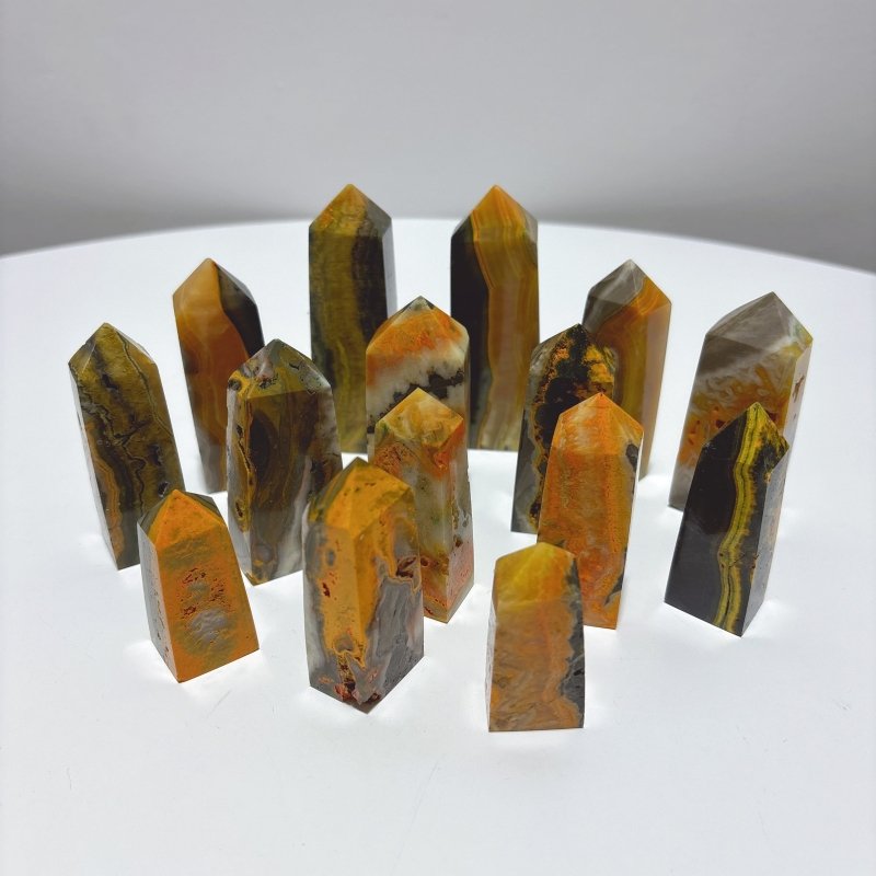 Natural Bumble Bee Stone Jasper Tower Point Wholesale - Wholesale Crystals