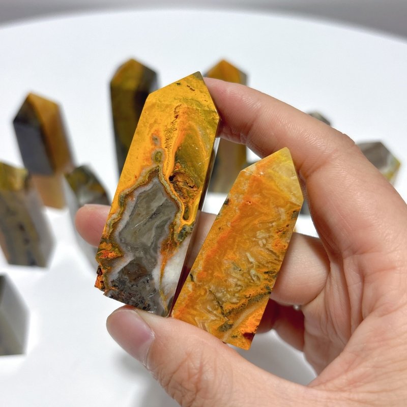 Natural Bumble Bee Stone Jasper Tower Point Wholesale - Wholesale Crystals