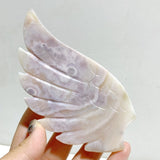 Pink Amethyst Heart Wing Carving With Stand -Wholesale Crystals
