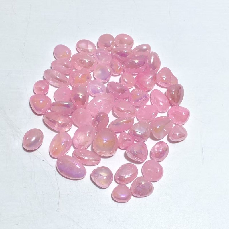 Pink Aura Rose Quartz Small Tumbled Wholesale Clearance - Wholesale Crystals