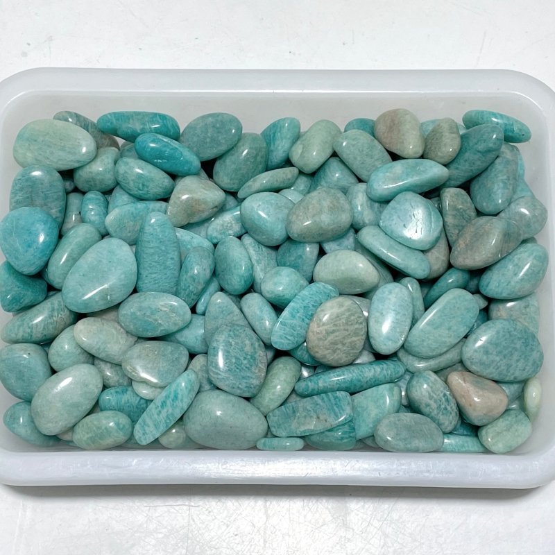 Polished Amazonite Gravel Small Tumbled Mixed Size Wholesale - Wholesale Crystals