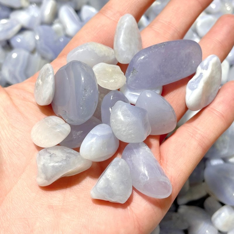 Polished Blue Lace Agate Gravel Tumbled Mixed Size Closeout - Wholesale Crystals