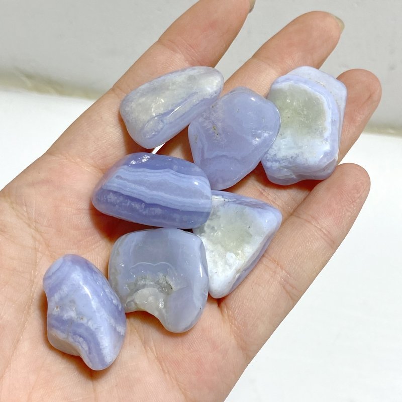 Polished Blue Lace Agate Gravel Tumbled Mixed Size Closeout -Wholesale Crystals
