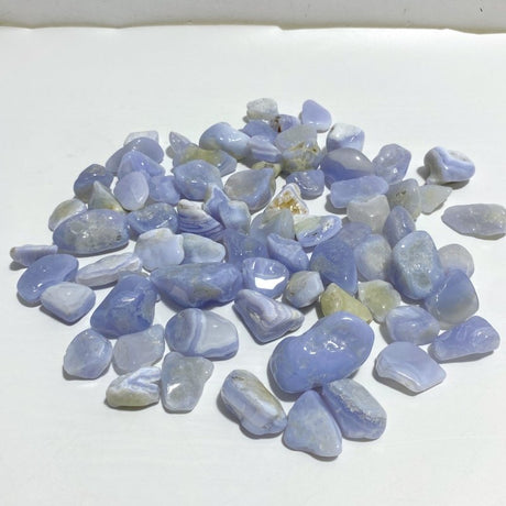 Polished Blue Lace Agate Gravel Tumbled Mixed Size Closeout -Wholesale Crystals