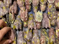 Peach Blossom Stone(Chinese name) Dragon Head Carving Wholesale -Wholesale Crystals
