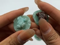 Frog On Leaf Mini Carving Wholesale Sakura Agate Red Jasper Howlite