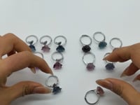 2 Types Beautiful Rainbow Fluorite Lotus Rose Ring Wholesale