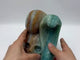 Caribbean Calcite Skull Snake Carving