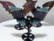 3 Pairs Demon And Angel Wing Carving With Stand Dragon Blood Rhodonite Trolleite