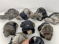 9 Pieces Volcano Agate Turtle Carving(UV-Reactive)