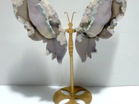 Black Sakura Flower Agate Butterfly Wing Carving With Stand