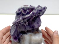 Unique Chevron Amethyst Flying Dragon Castle Carving