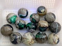 14 Pieces Volcano Agate Sphere(UV-Reactive)