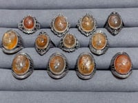 12 Pieces Rare Fire Quartz Dentritic Quartz Different Styles Ring