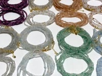 3MM Multi-Faceted Crystal Flash Bead Bracelets Necklace Wholesale Labradorite Sunstone Aquamarine