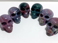 6 Pieces Ocean Jasper Skull Carving