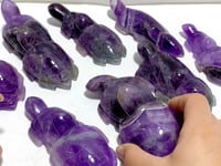 8 Pieces Chevron Amethyst Sea Turtles Carving