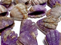 14 Pieces Amethyst Mixed Stripe Agate Shell Carving