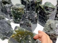 10 Pieces Cutting Fluorite Mineral Geode Cubes Specimen