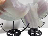 4 Pieces Fluorite Moon Carving With Stand