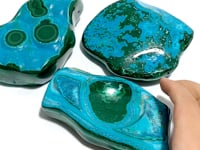 3 Pieces High Quality Beautiful Polished Chrysocolla Mixed Malachite Free Form #1